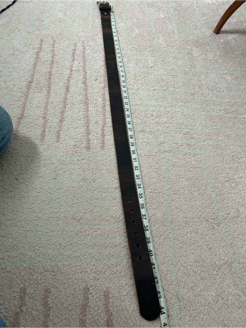 Hank's Belts Men's Brown Leather Belt with Silver Buckle The Crazy Horse SZ 38 - Picture 9 of 12